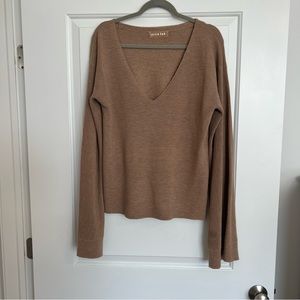 Brown Bell Sleeve Sweater
